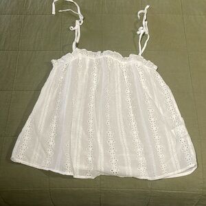 Tank top with shoulder ties.